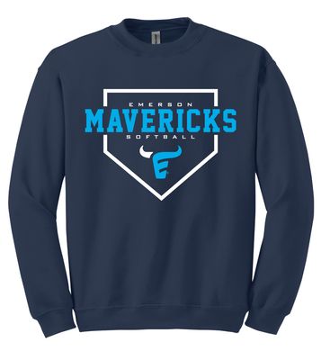 Emerson Softball - Home Plate - Crew Sweatshirt