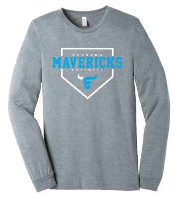 Emerson Softball - Home Plate - Bella+Canvas Long Sleeve