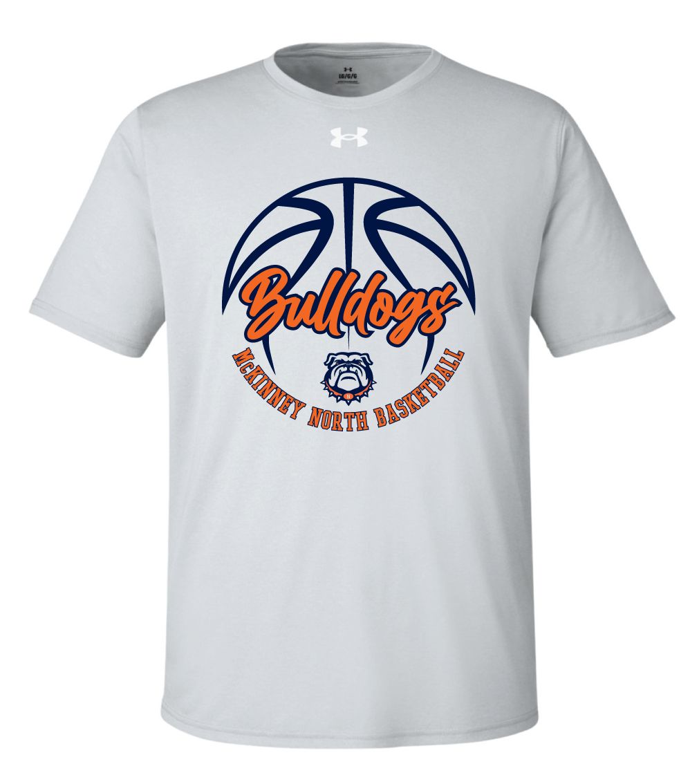 North Basketball - Cursive - Under Armour Men&#39;s Team Tech Short Sleeve, Garment Color: Grey