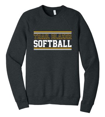 Lebanon Trail Softball - Stripes - Bella+Canvas Crew Sweatshirt