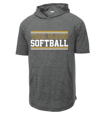 Lebanon Trail Softball - Stripes - Short Sleeve Hoodie