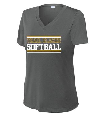 Lebanon Trail Softball - Stripes - Dri-Fit V-Neck Tee