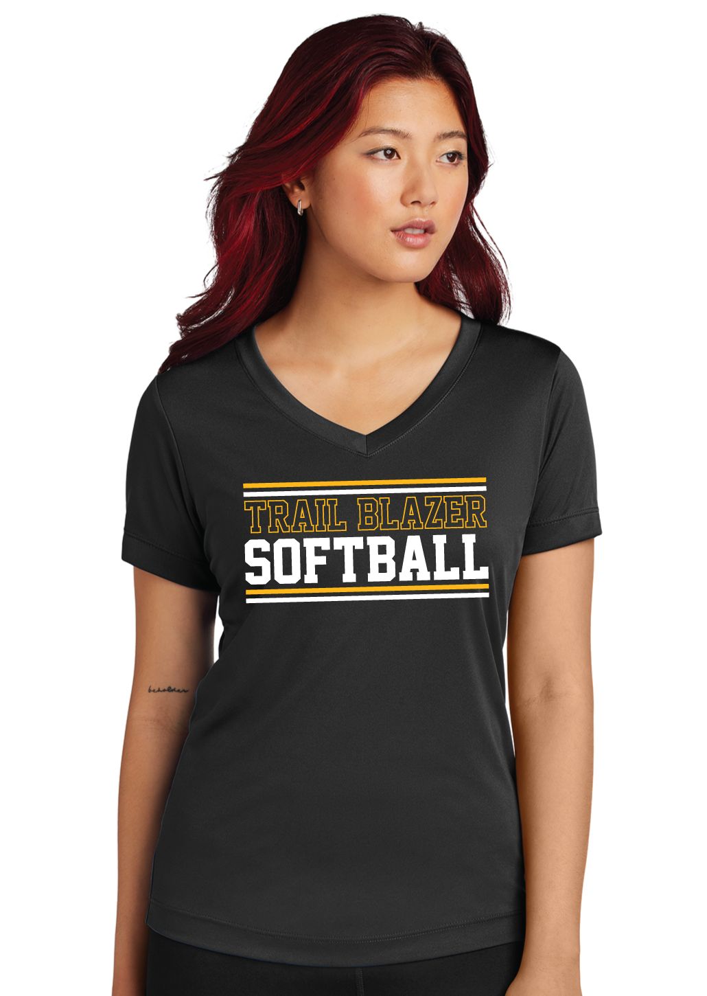 Lebanon Trail Softball - Stripes - Dri-Fit V-Neck Tee