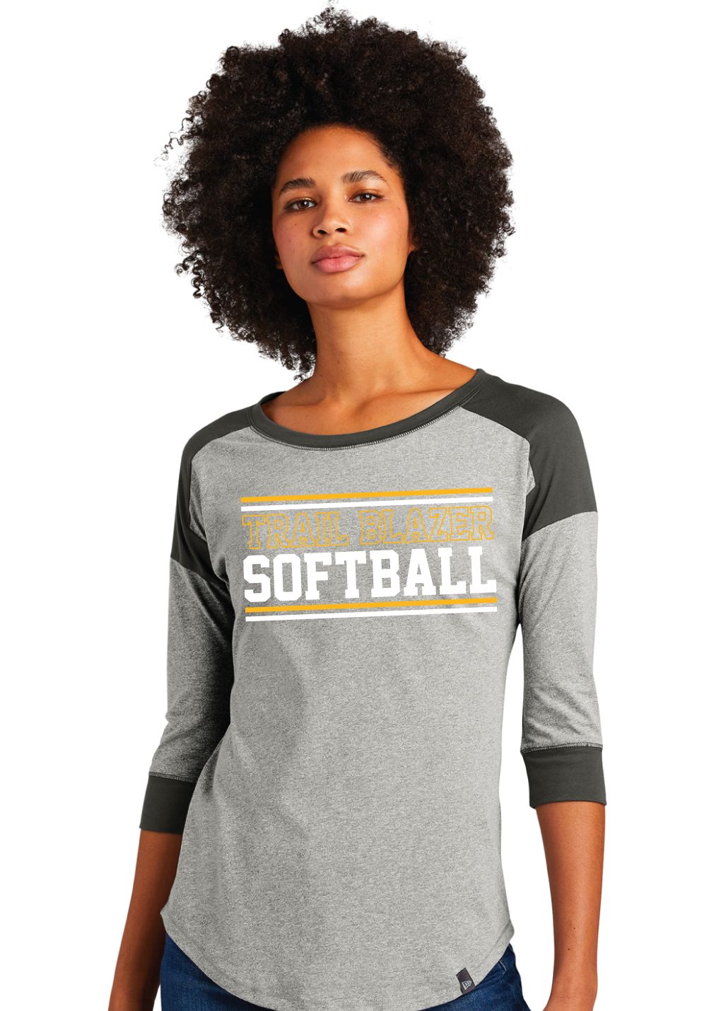 Lebanon Trail Softball - Stripes -3/4 Sleeve Baseball Raglan Tee