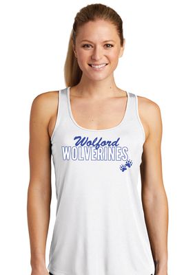 Wolford Wolverines - Script Block - Dri-Fit Racerback Tank