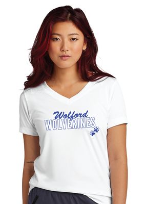 Wolford Wolverines - Script Block - Dri-Fit V-Neck