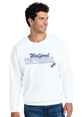 Wolford Wolverines - Script Block - Comfort Colors Crew Sweatshirt