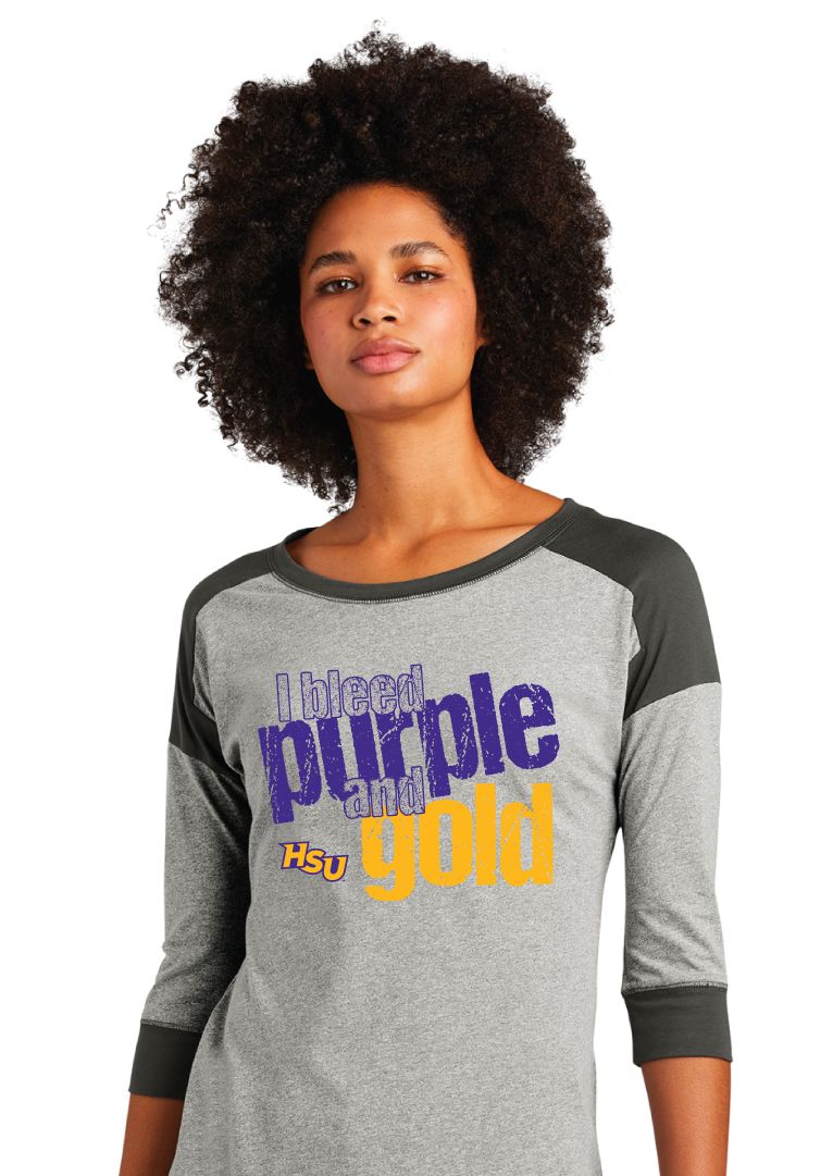 HSU Softball - I Bleed - 3/4 Sleeve Baseball Raglan Tee