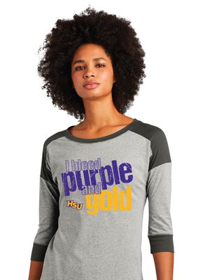 HSU Softball - I Bleed - 3/4 Sleeve Baseball Raglan Tee