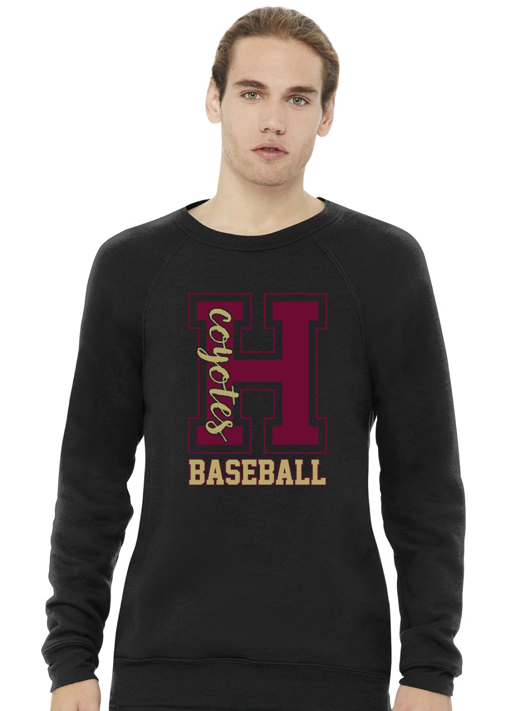 Heritage Coyotes Baseball - Big H - Bella+Canvas Crewneck Sweatshirt