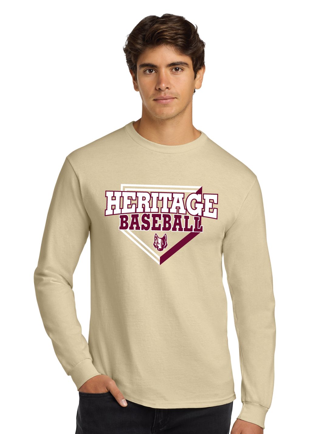 Heritage Coyotes Baseball - Home Plate - Long Sleeve