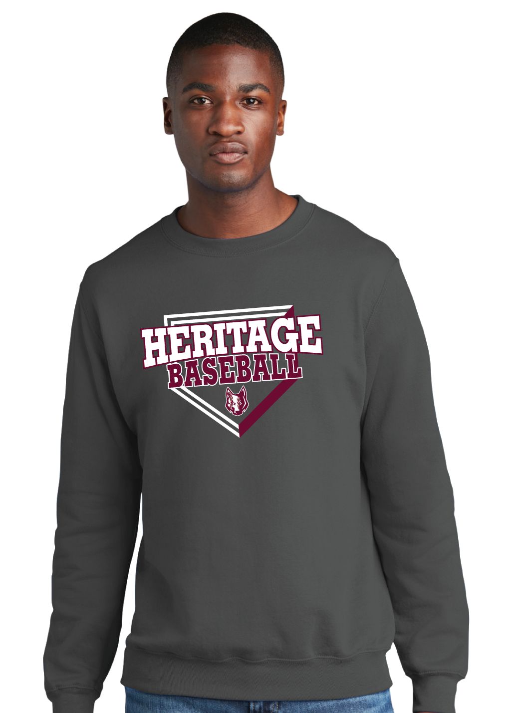 Heritage Coyotes Baseball - Home Plate - Crew Sweatshirt