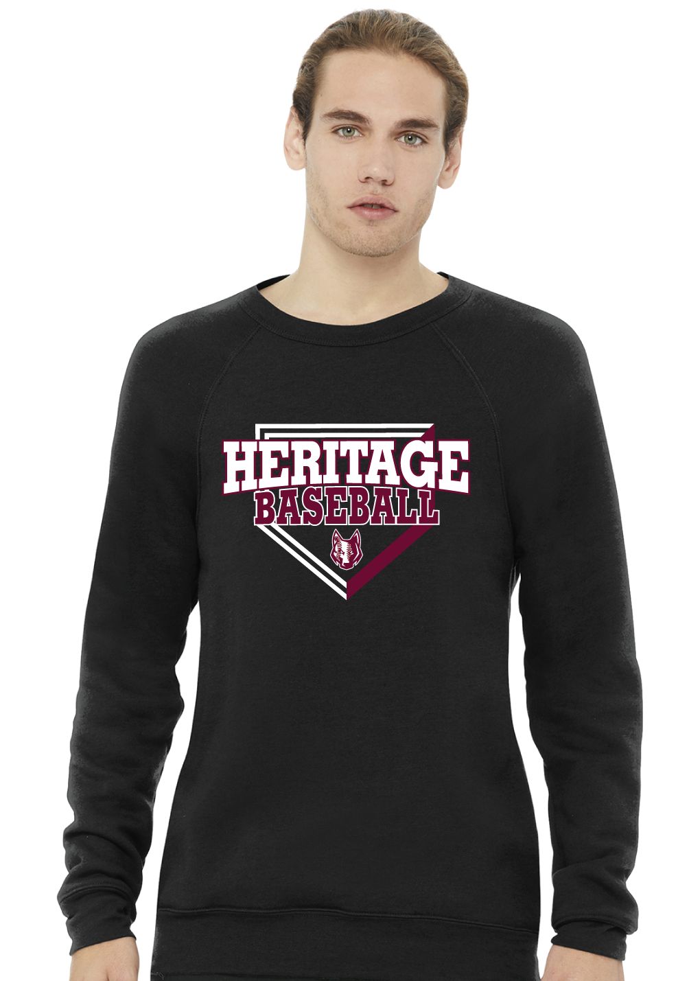 Heritage Coyotes Baseball - Home Plate - Bella+Canvas Crew Sweatshirt