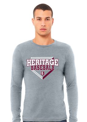 Heritage Coyotes Baseball - Home Plate - Bella+Canvas Long Sleeve