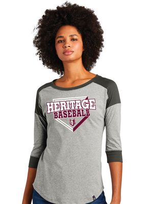 Heritage Coyotes Baseball - Home Plate - 3/4 Sleeve Baseball Raglan Tee