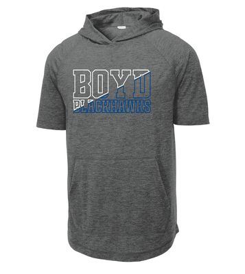 Boyd Blackhawks - Diagonal - Short Sleeve Hoodie