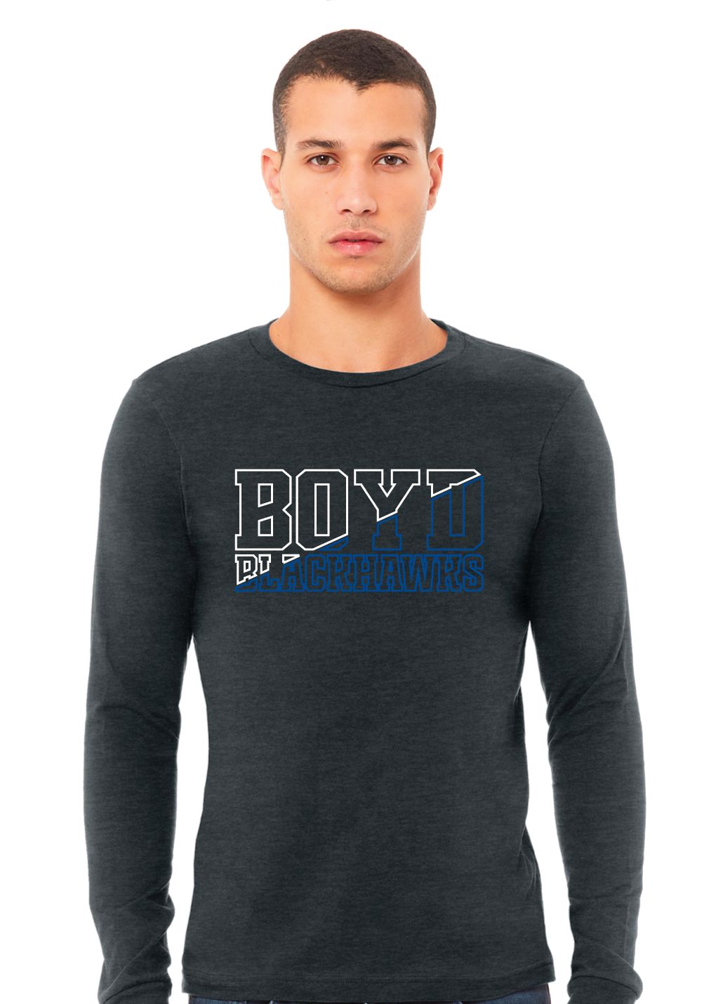 Boyd Blackhawks - Diagonal - Bella+Canvas Long Sleeve