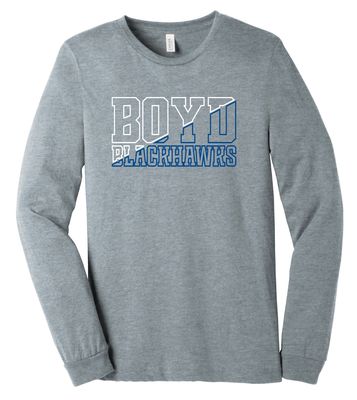 Boyd Blackhawks - Diagonal - Bella+Canvas Long Sleeve