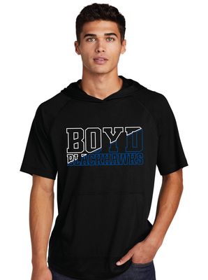 Boyd Blackhawks - Diagonal - Short Sleeve Hoodie