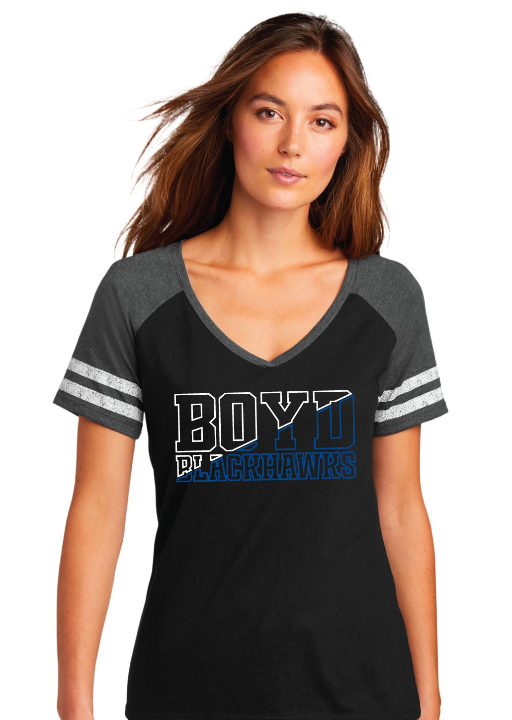 Boyd Blackhawks - Diagonal - Game V-Neck