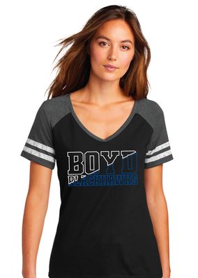 Boyd Blackhawks - Diagonal - Game V-Neck