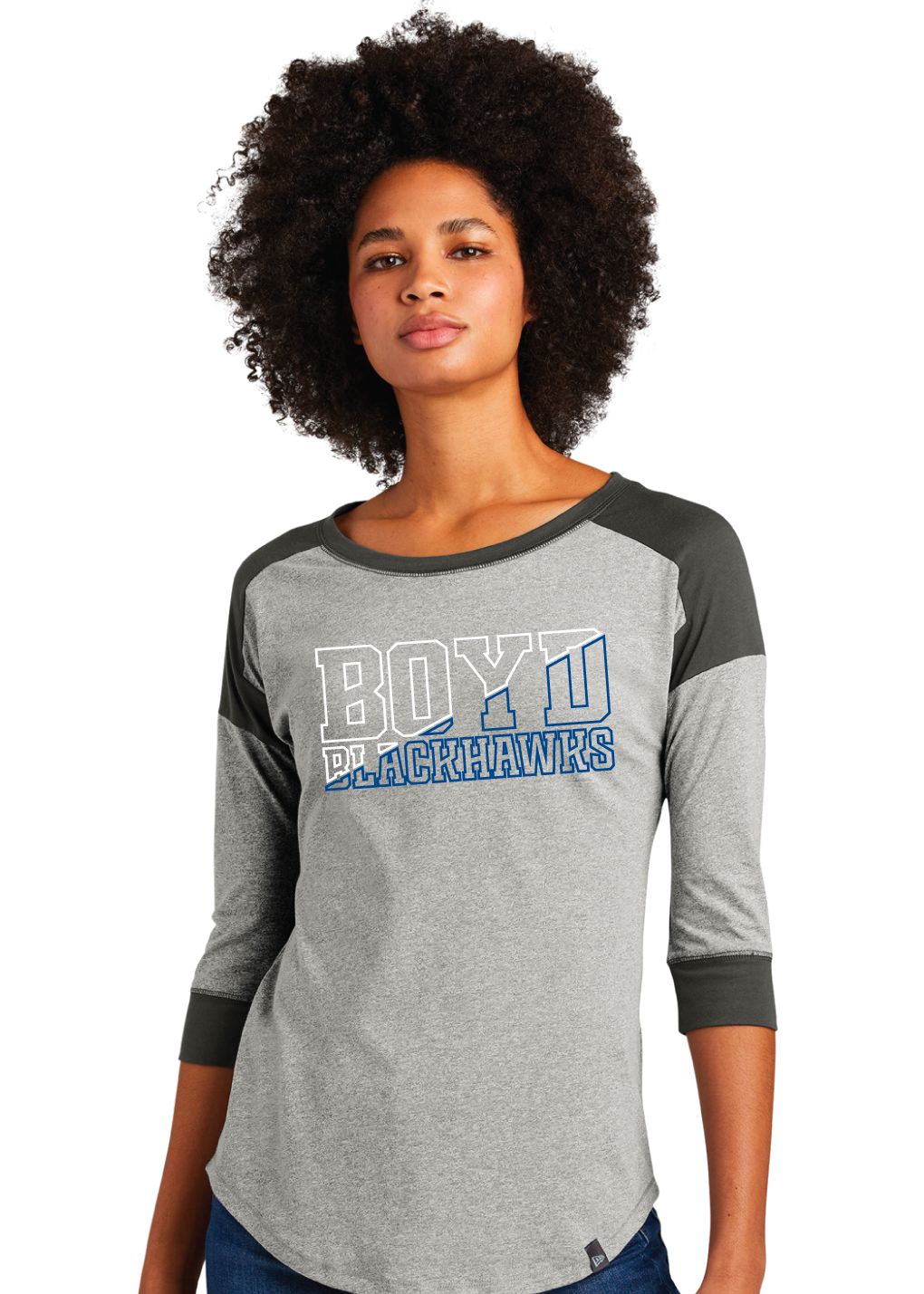 Boyd Blackhawks - Diagonal - 3/4 Sleeve Baseball Raglan Tee