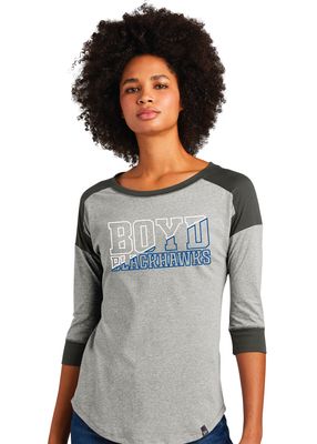 Boyd Blackhawks - Diagonal - 3/4 Sleeve Baseball Raglan Tee