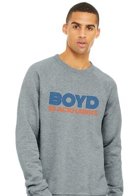 Boyd Blackhawks - Striped - Bella+Canvas Crew Sweatshirt