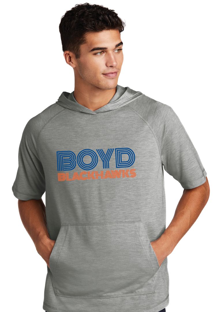 Boyd Blackhawks - Striped - Short Sleeve Hoodie