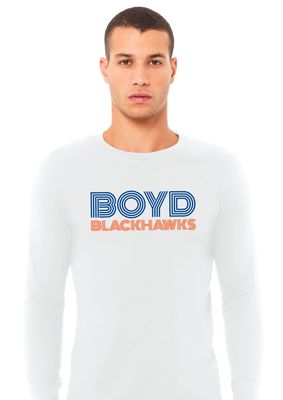Boyd Blackhawks - Striped - Bella+Canvas Long Sleeve