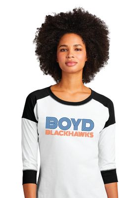 Boyd Blackhawks - Striped - 3/4 Sleeve Baseball Raglan Tee