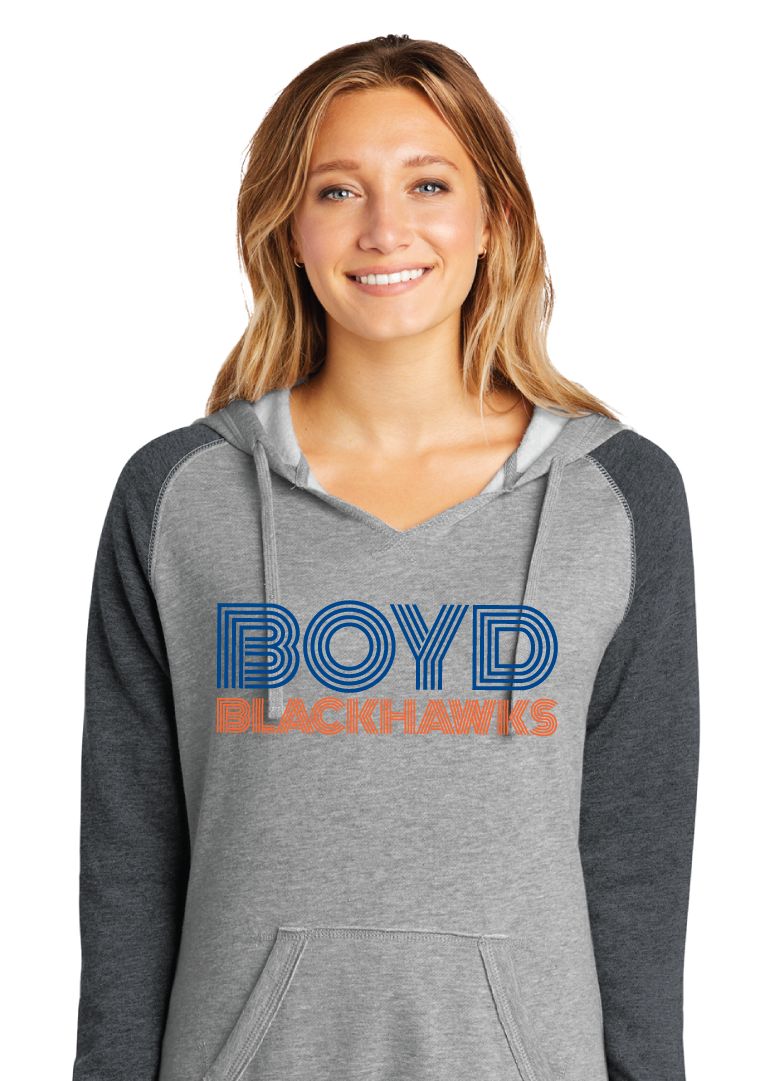 Boyd Blackhawks - Striped - Lightweight Raglan Hoodie