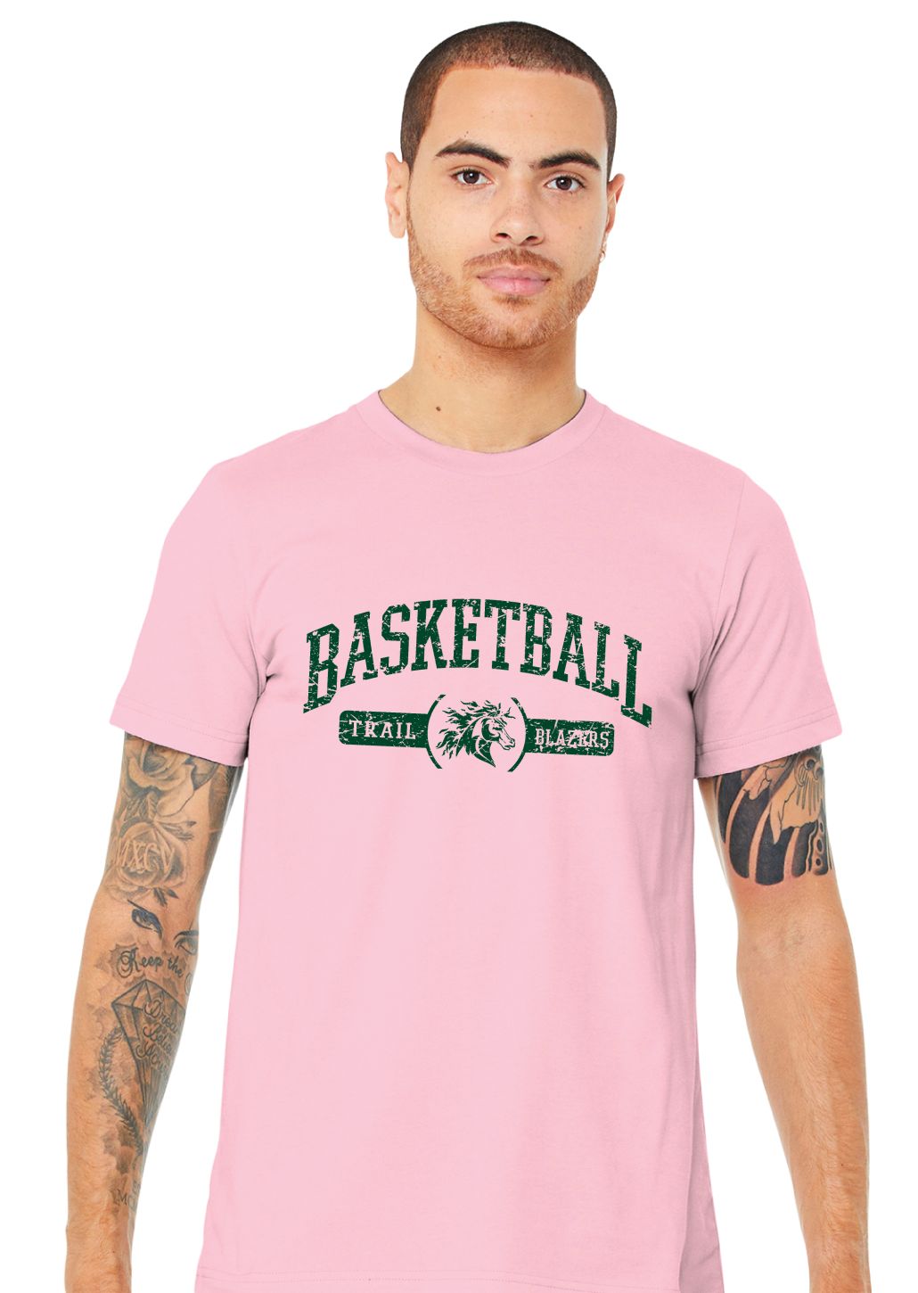 Lebanon Trail Basketball - Distressed Arch - Bella+Canvas Short Sleeve