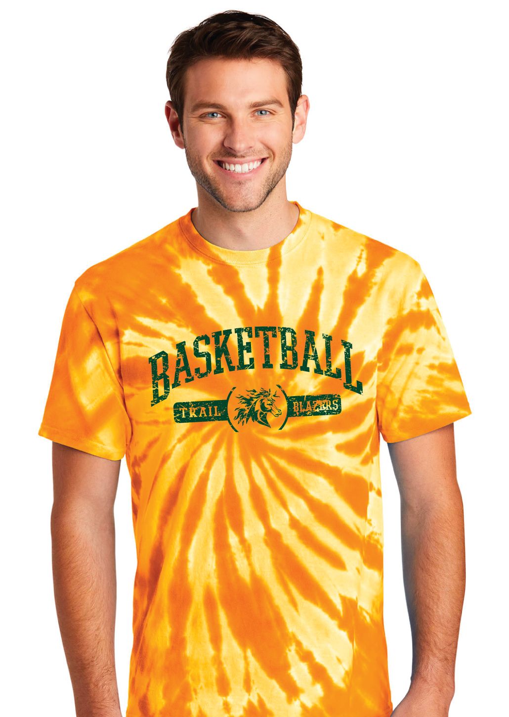 Lebanon Trail Basketball - Distressed Arch - Tie Dye Short Sleeve