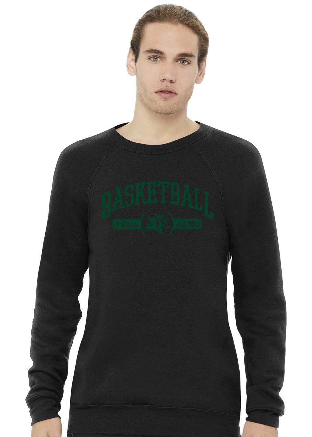Lebanon Trail Basketball - Distressed Arch - Bella+Canvas Crewneck Sweatshirt