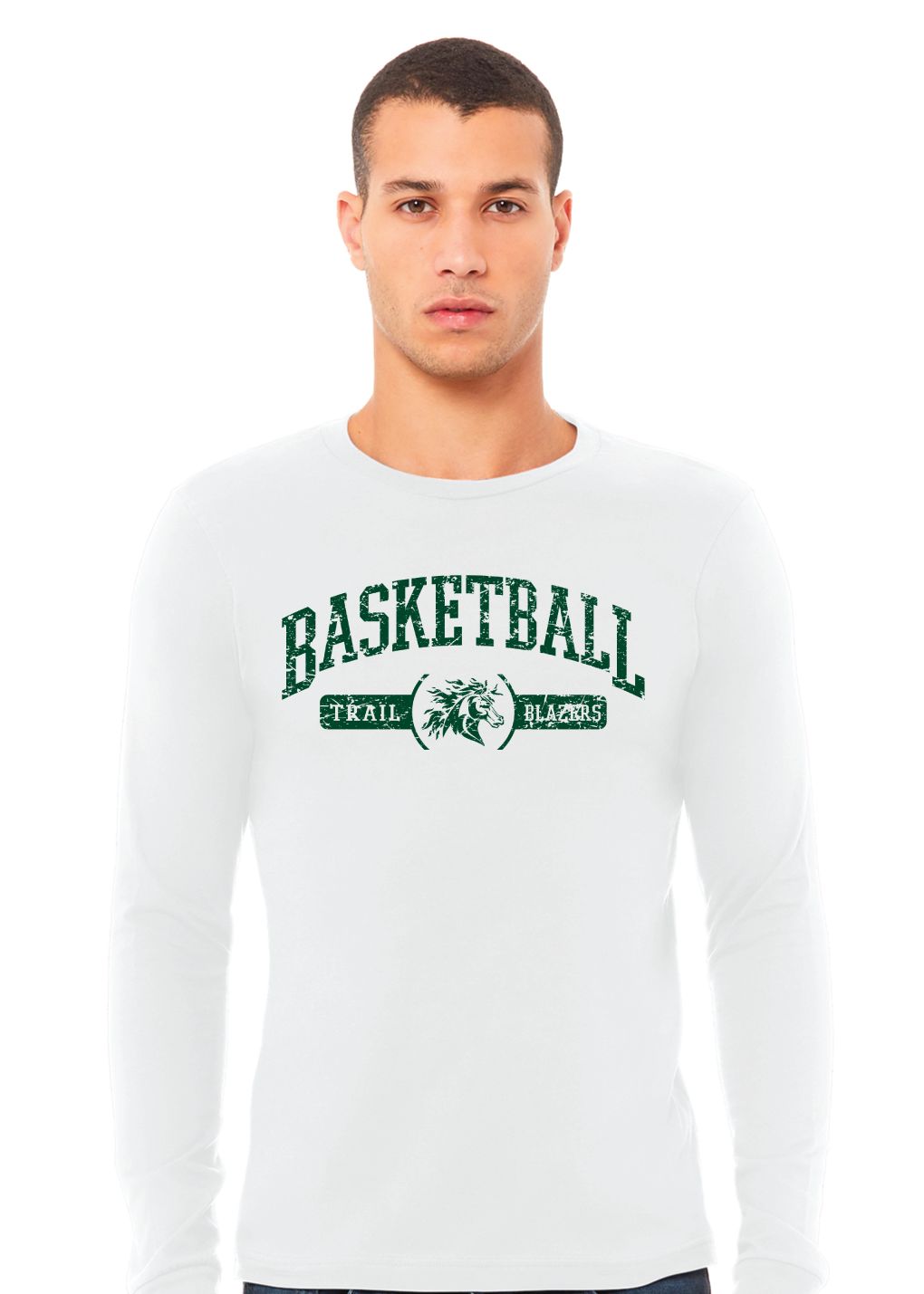 Lebanon Trail Basketball - Distressed Arch - Bella+Canvas Long Sleeve