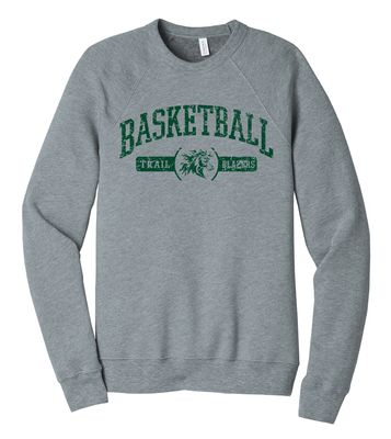 Lebanon Trail Basketball - Distressed Arch - Bella+Canvas Crewneck Sweatshirt