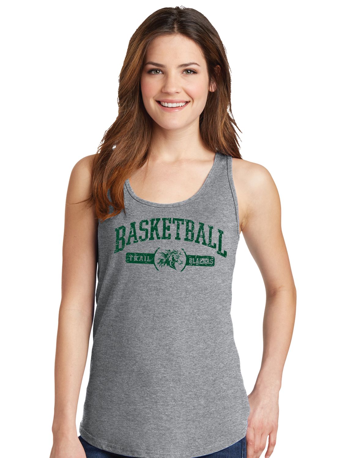 Lebanon Trail Basketball - Distressed Arch - Cotton Tank