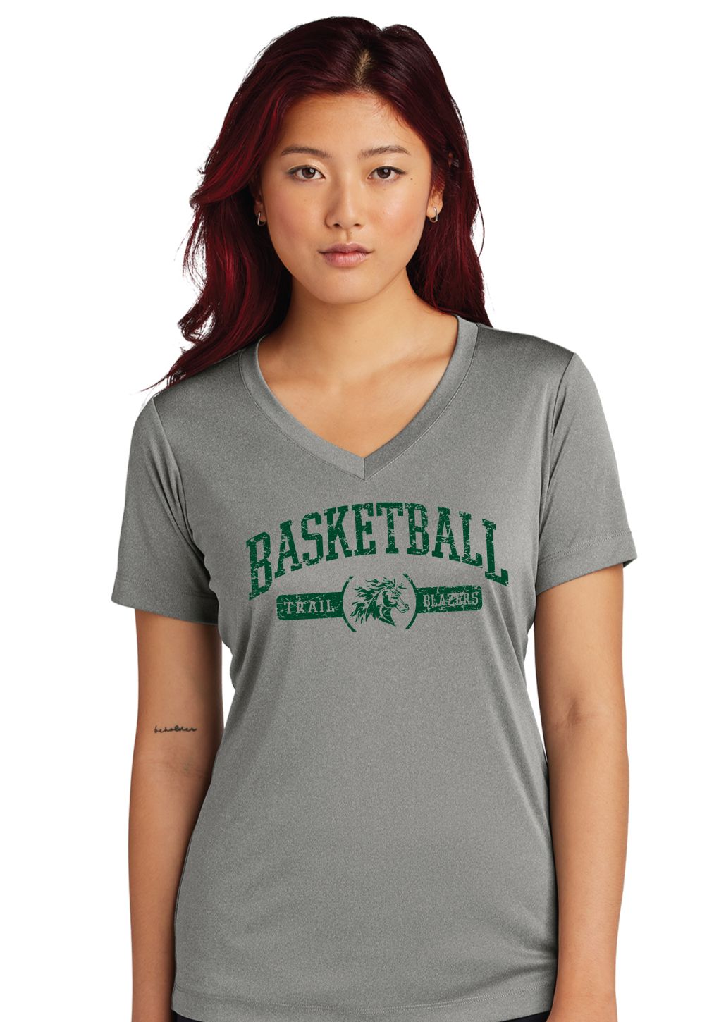 Lebanon Trail Basketball - Distressed Arch - Dri-Fit V-Neck