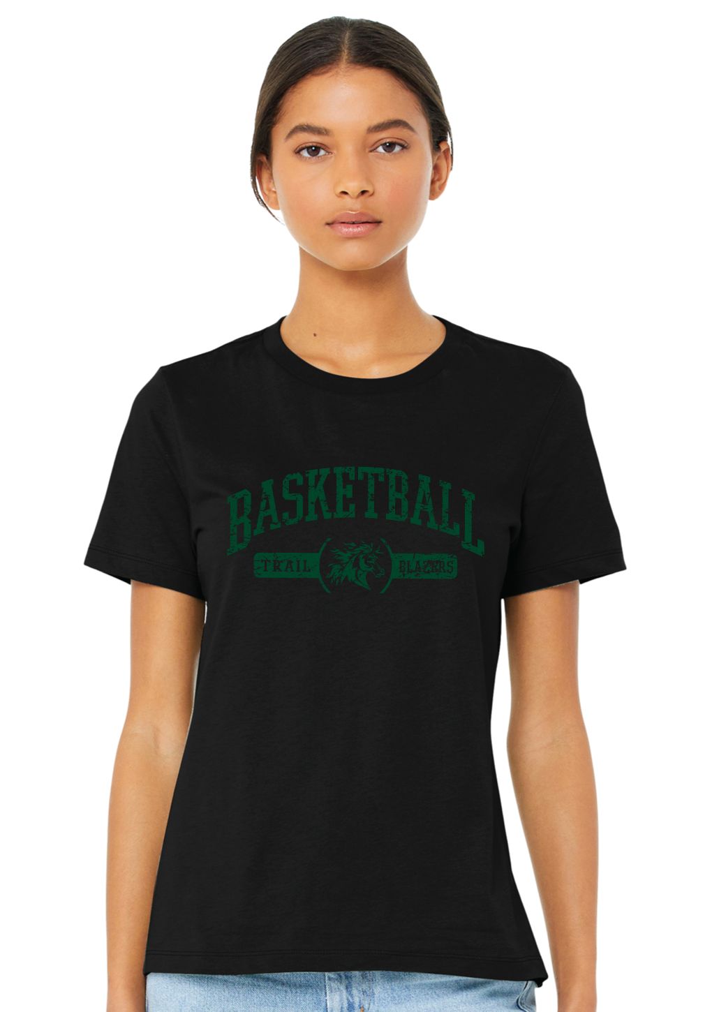Lebanon Trail Basketball - Distressed Arch - Bella+Canvas Ladies
