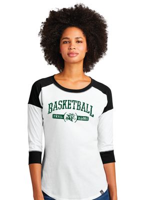 Lebanon Trail Basketball - Distressed Arch - 3/4 Sleeve Baseball Raglan Tee