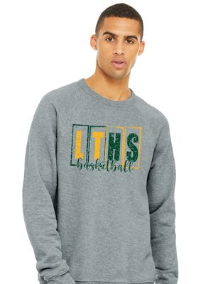Lebanon Trail Basketball - LT Blocks - Bella+Canvas Crew Sweatshirt