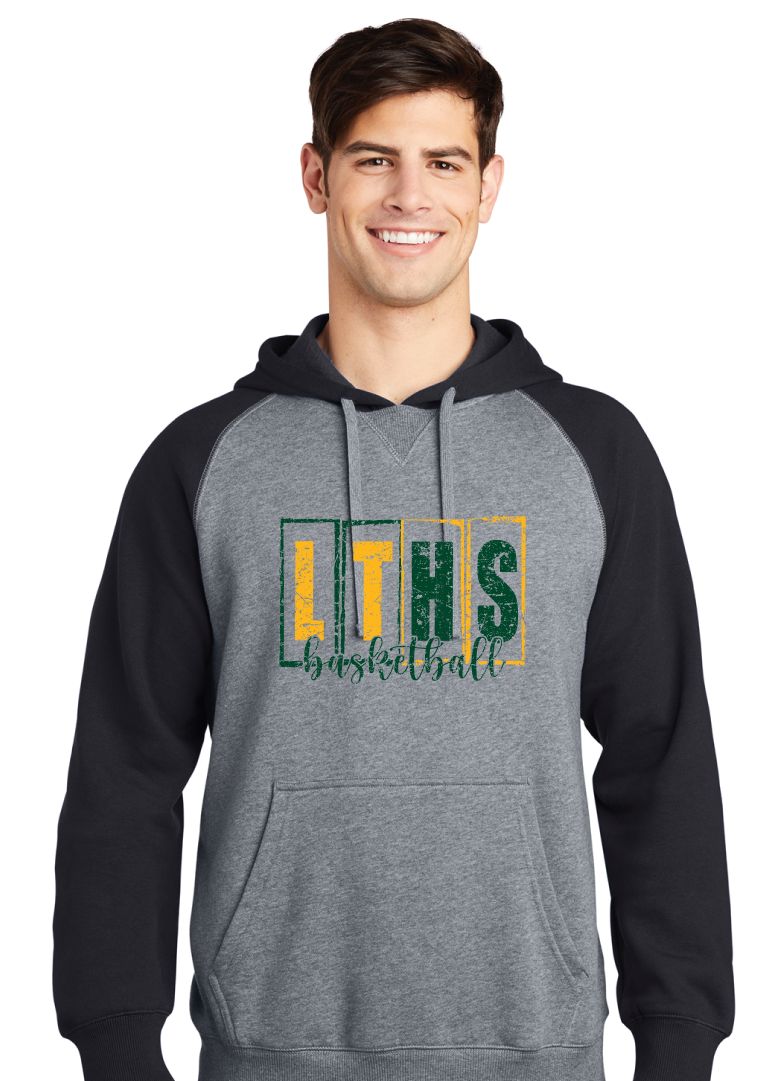 Lebanon Trail Basketball - LT Blocks - Raglan Hoodie