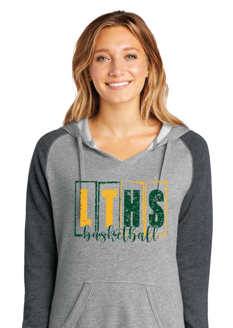 Lebanon Trail Basketball - LT Blocks - Lightweight Raglan Hoodie