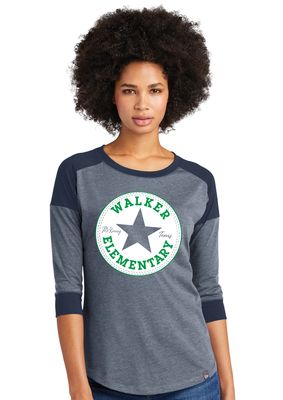 Walker Elementary - Circle - 3/4 Sleeve Baseball Raglan Tee