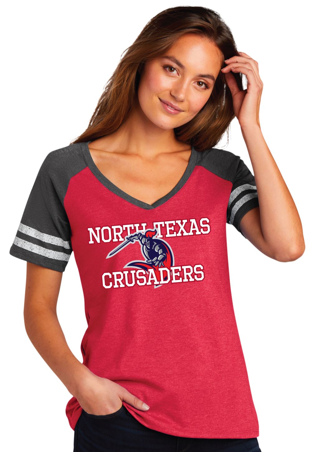 North Texas Crusaders - Game V-Neck Tee