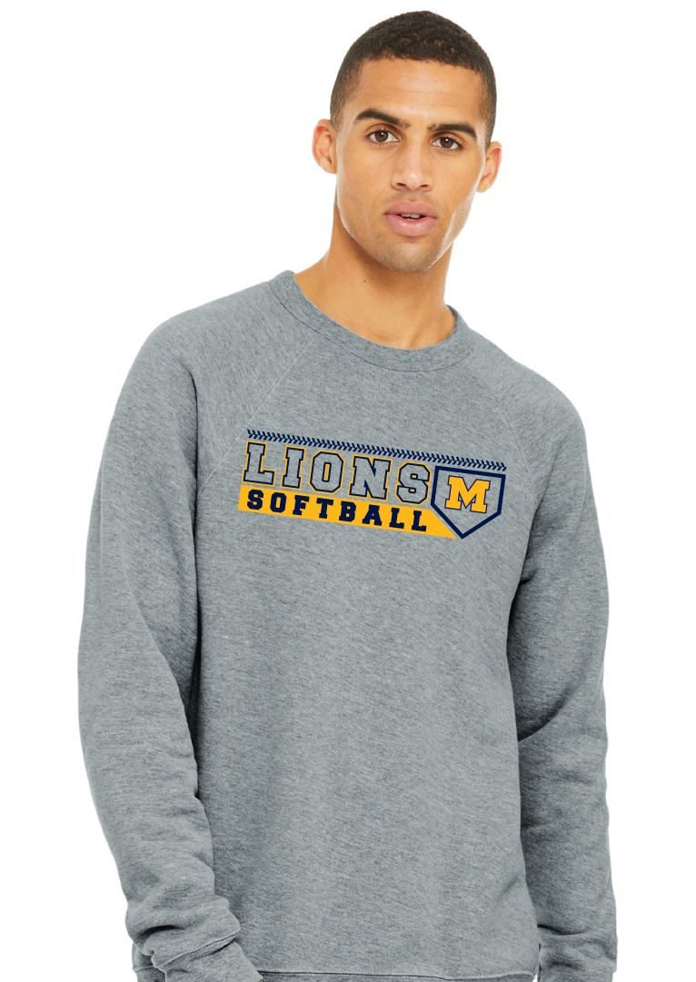 McKinney Softball - Lions Plate - Bella+Canvas Crew Sweatshirt