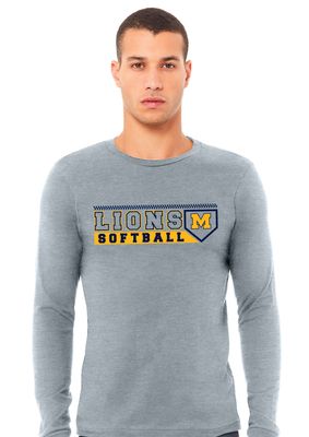 McKinney Softball - Lions Plate - Bella+Canvas Long Sleeve
