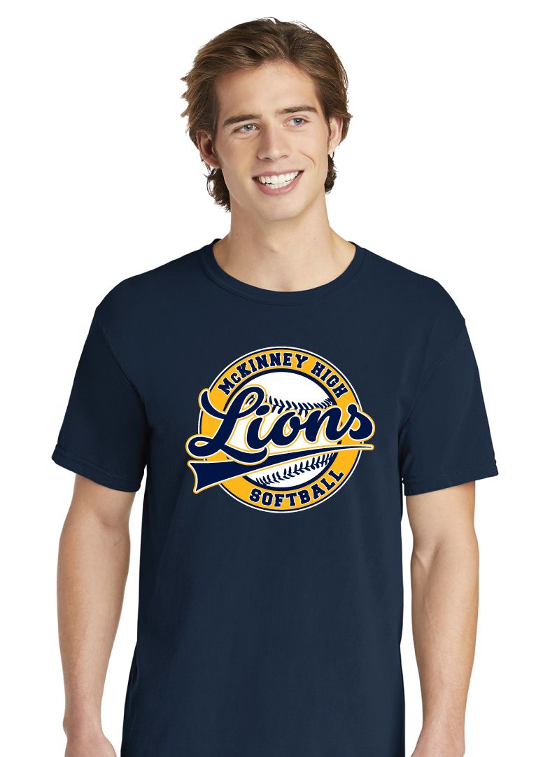McKinney Softball - Cursive Ball - Comfort Colors Short Sleeve