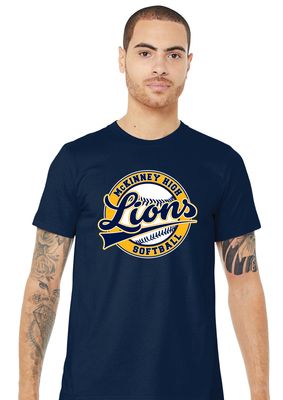 McKinney Softball - Cursive Ball - Bella+Canvas Short Sleeve